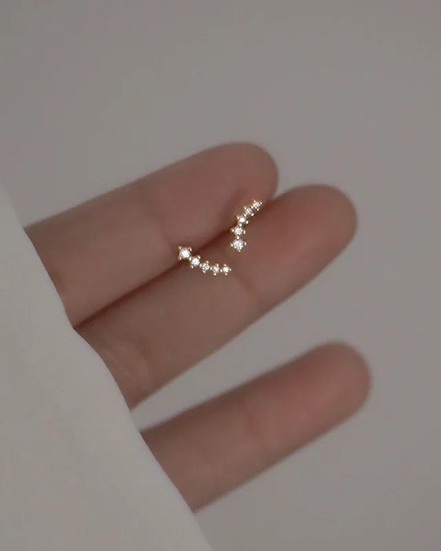 Five stone climber earring Stud - Pair