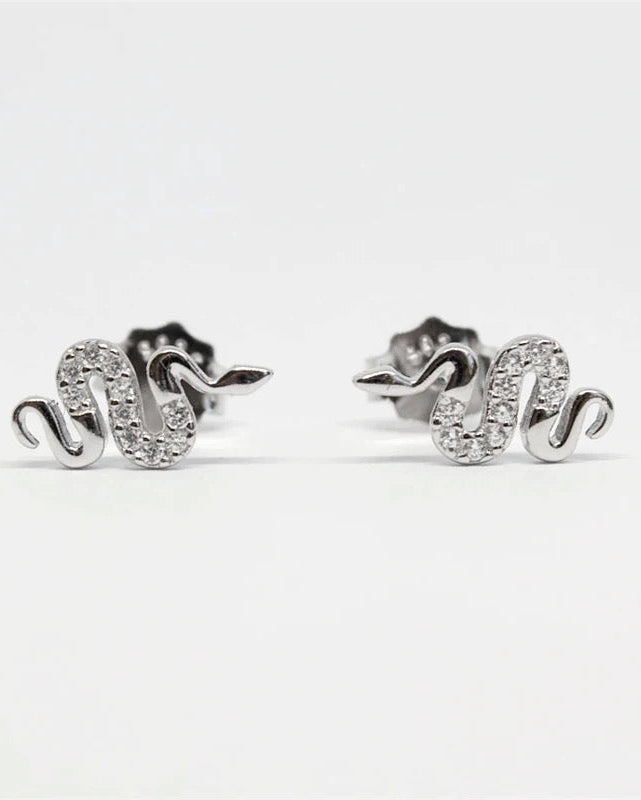 Serpenti-cz snake stud pair