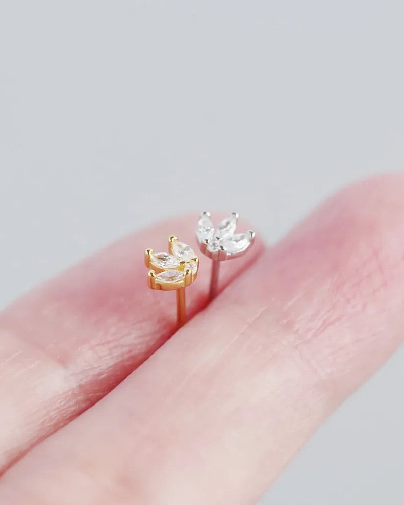Three petal stud earring