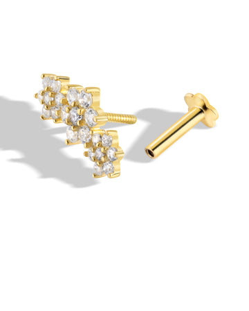 Garland Climber Flat Back Screw Stud Earrings