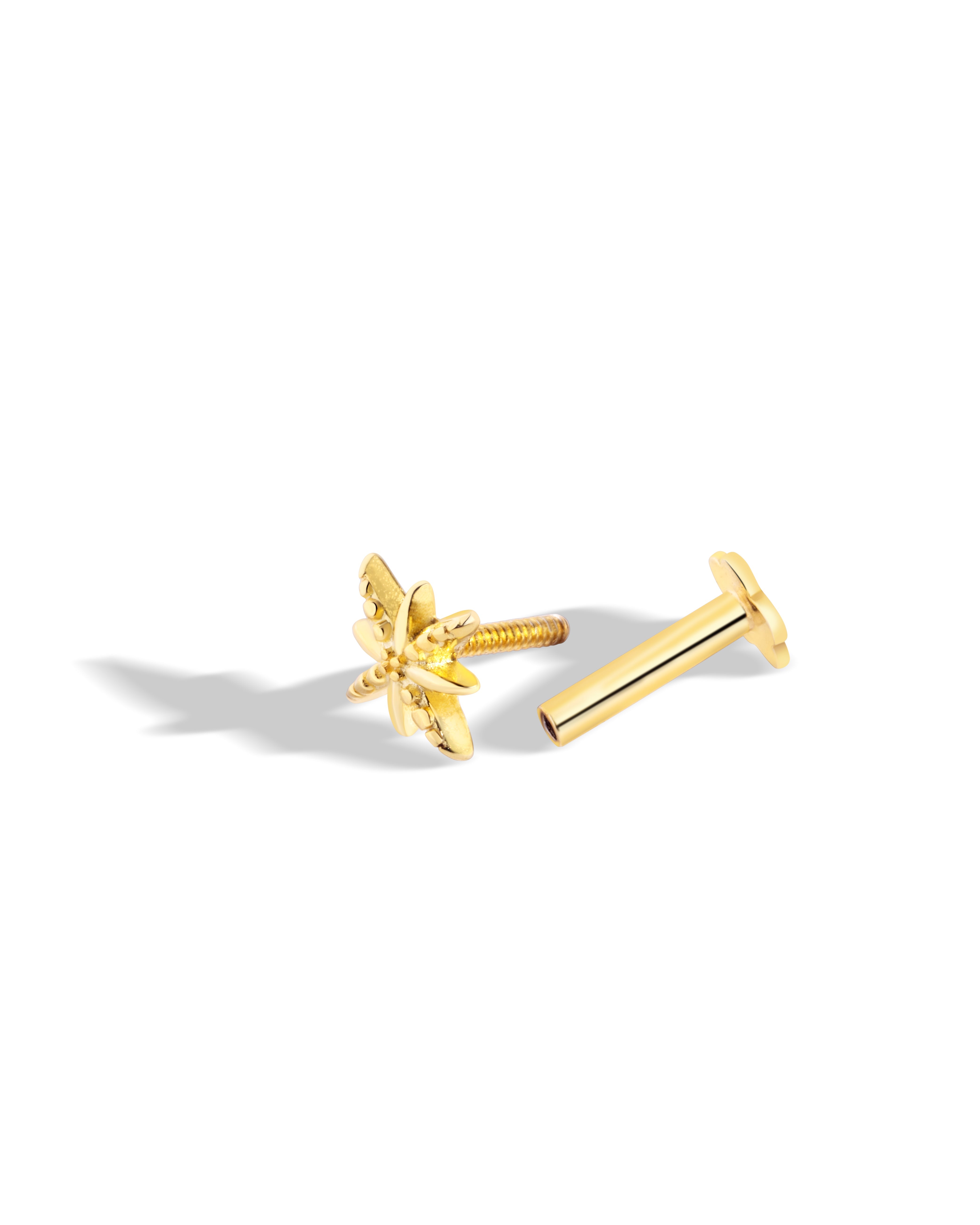 Dainty Star - Flat Back Screw Stud - South Screw - 18K Gold Plated