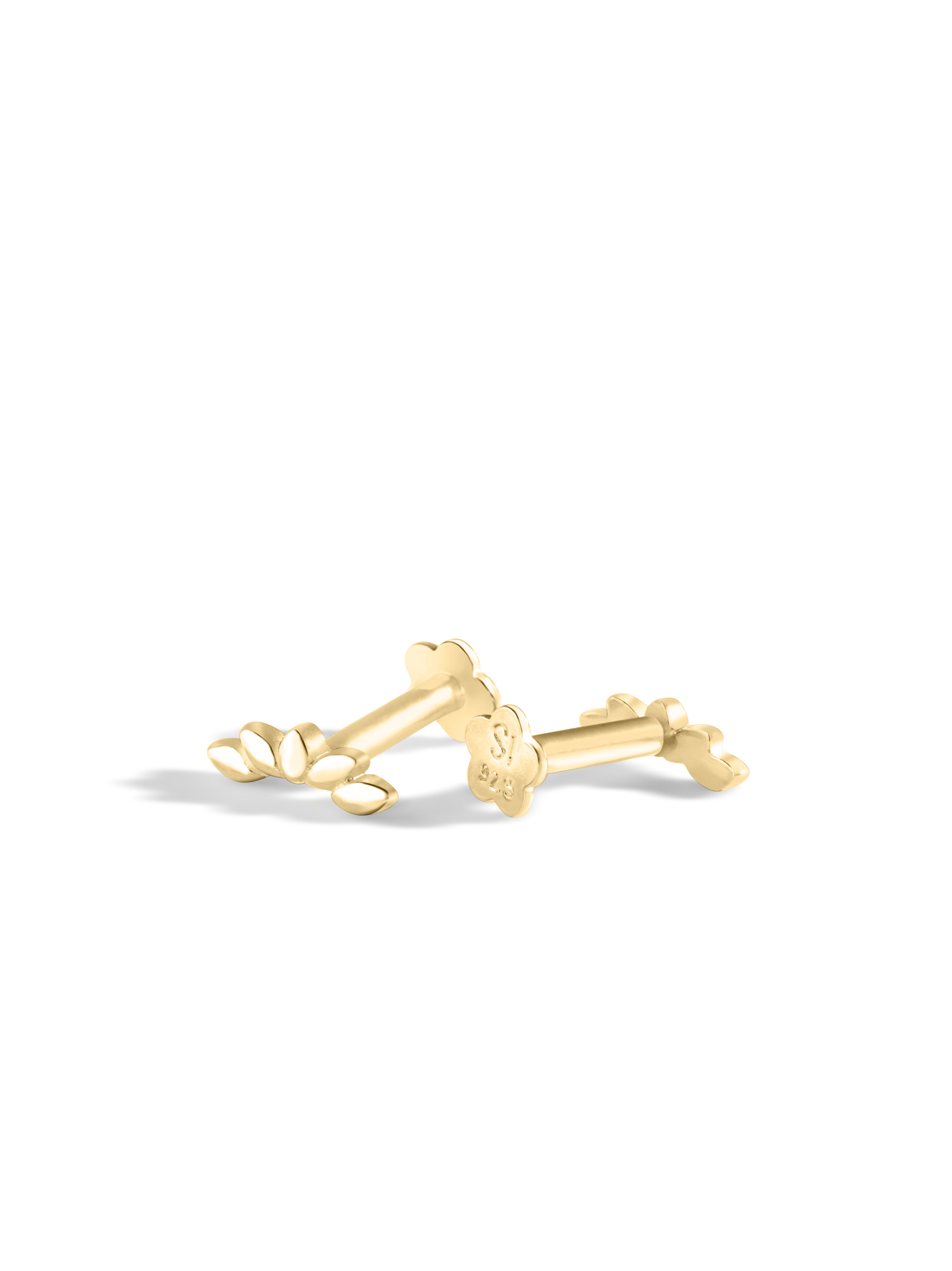 Dainty Climber - Flat Back Screw Stud - South Screw - 18K Gold Plated