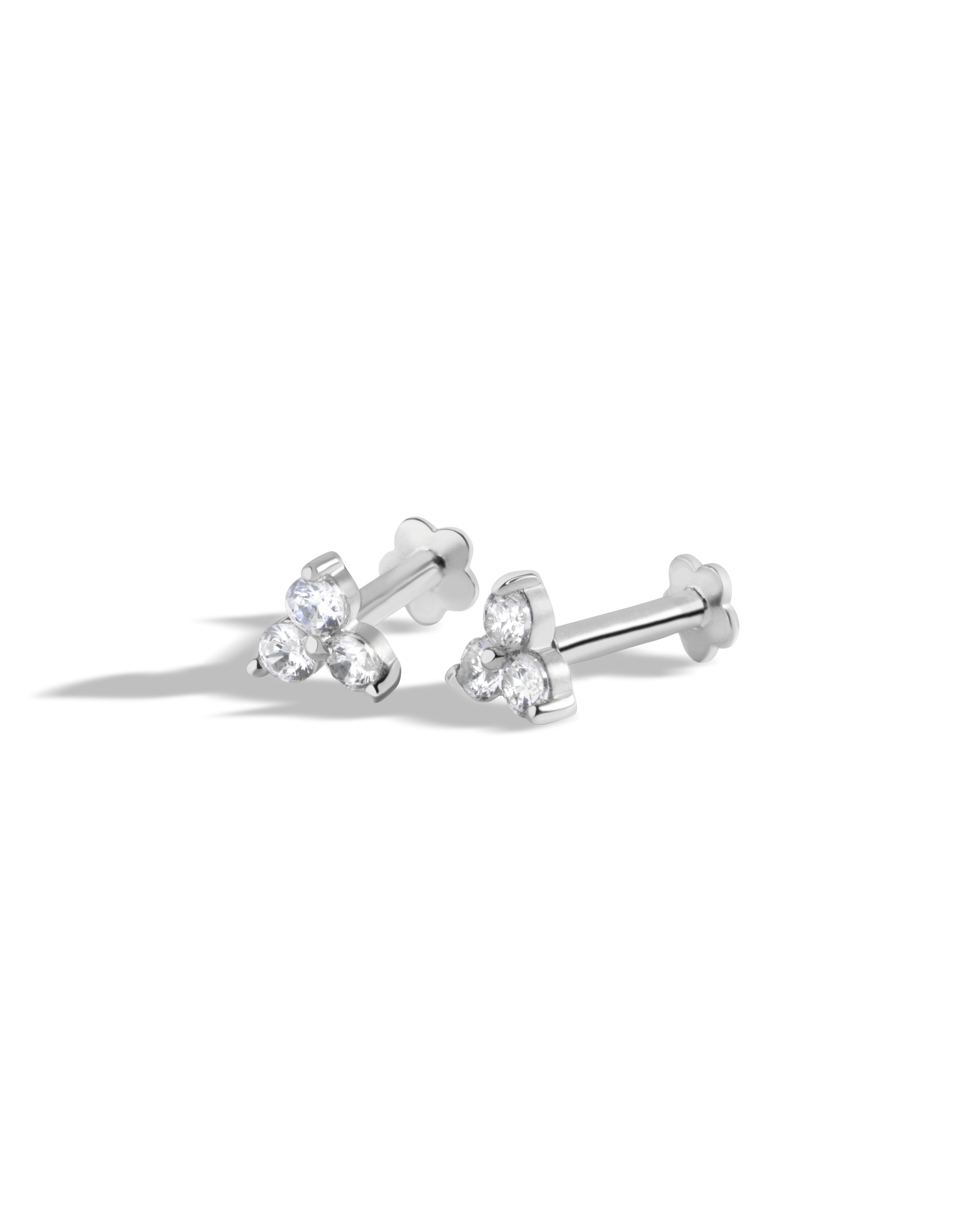 Radiant Tri Zirconia - Flat Back Screw Stud - South Screw