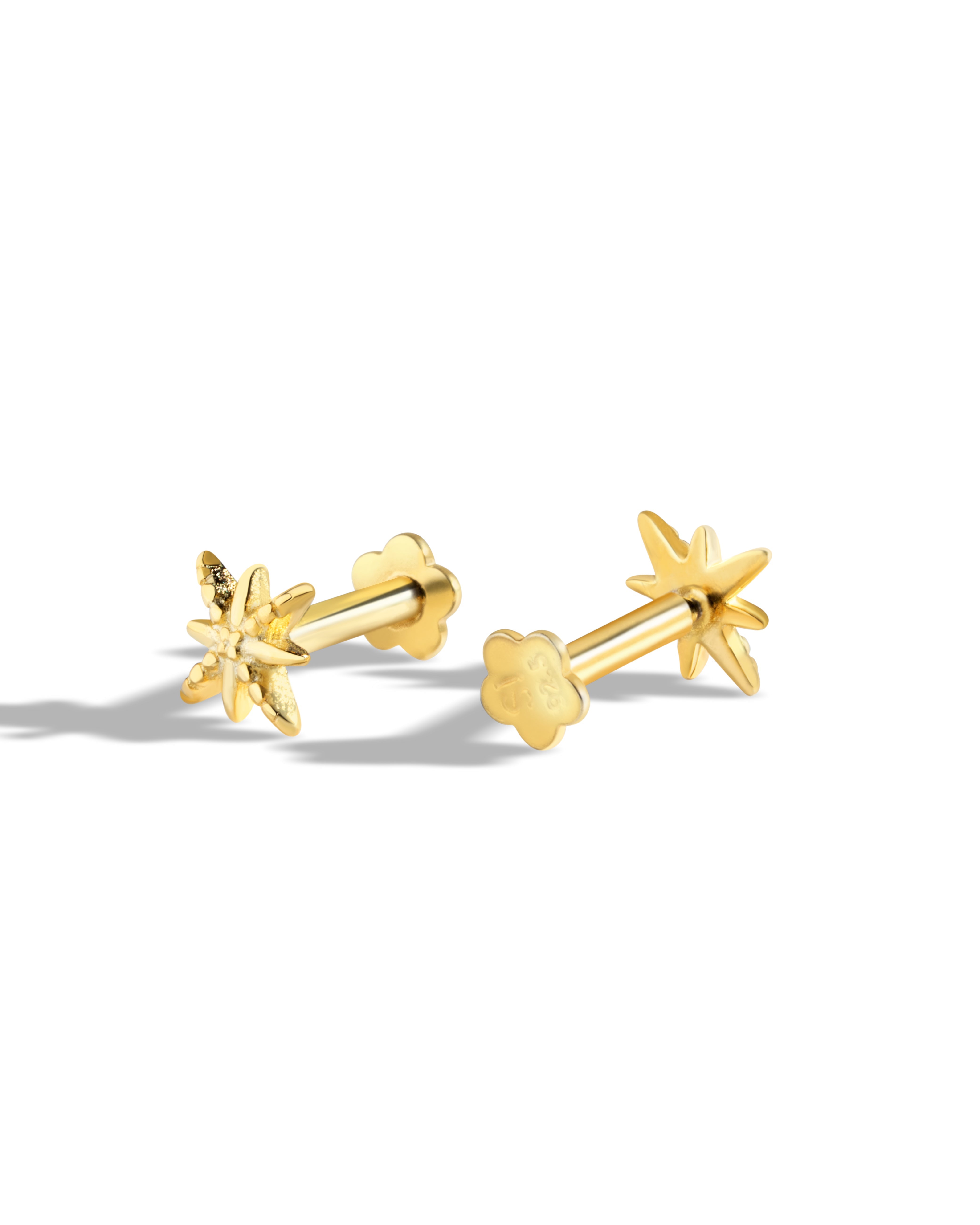 Dainty Star - Flat Back Screw Stud - South Screw - 18K Gold Plated