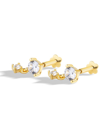 Dangle Threaded Flat Back Screw Stud Earrings