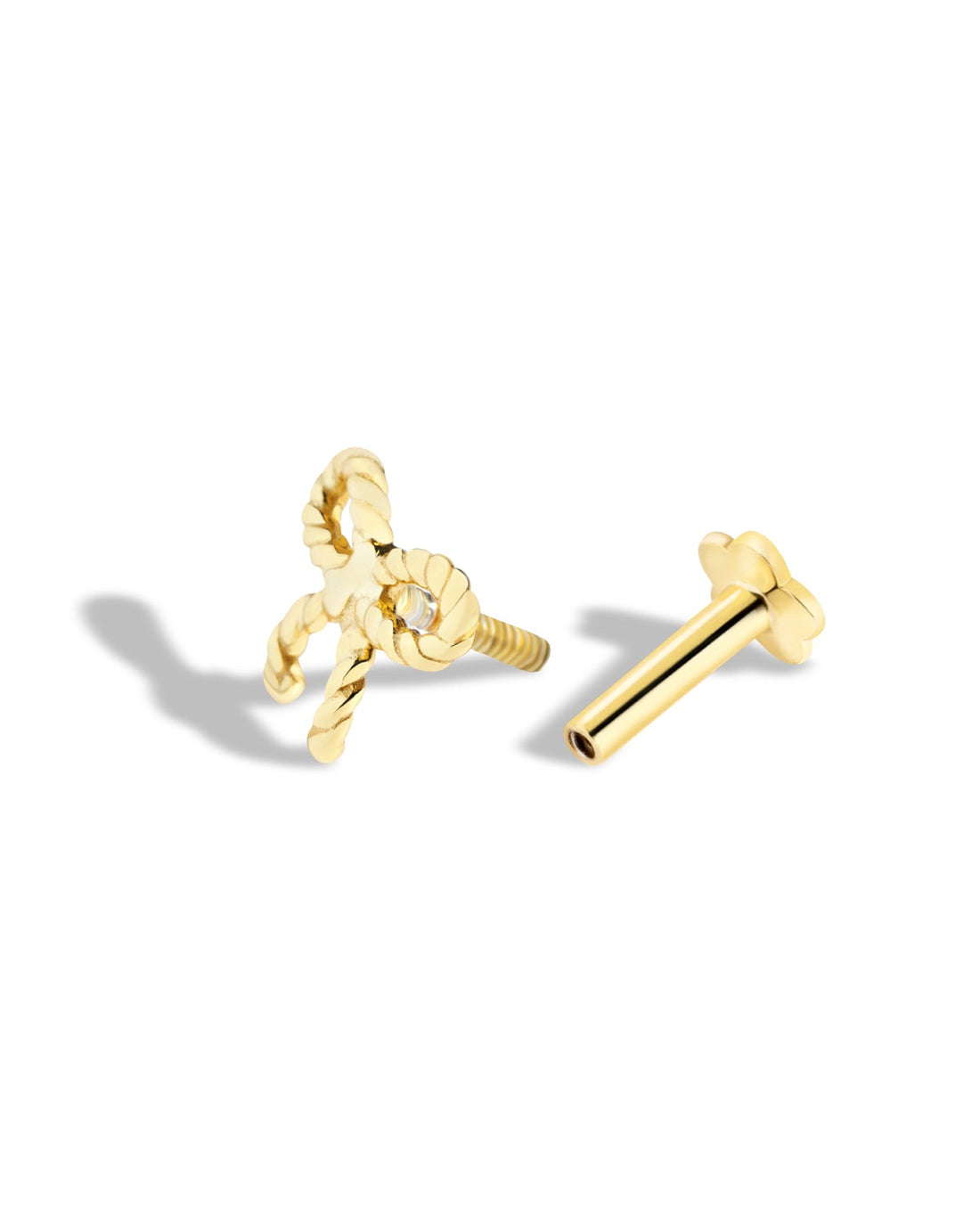 Twisted Bow Knot Flat Back Stud Earrings