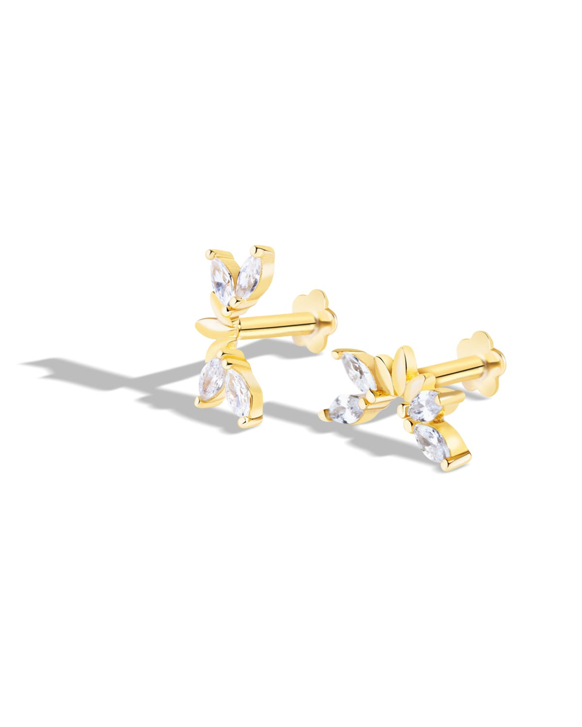 Lumiere Leaf Stud - 14K Gold Plated Earrings