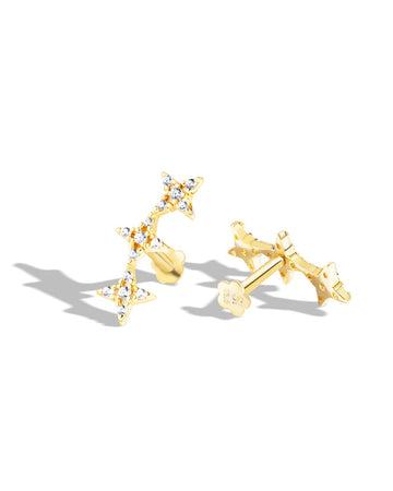 Stardust Trio Flat Back Stud Earrings