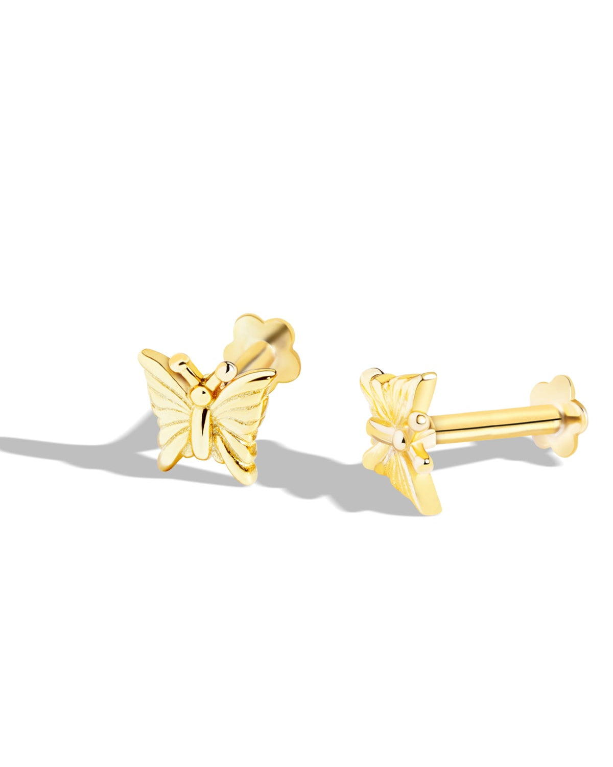 Butterfly Stud – Flat Back Earring 14K Gold Plated