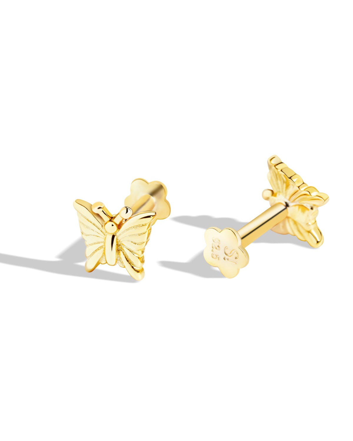 Butterfly Stud – Flat Back Earring 14K Gold Plated