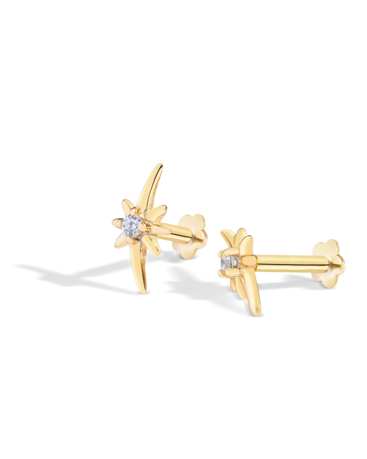 Stellar Shine Stud – 14K Gold Plated Flat Back Studs