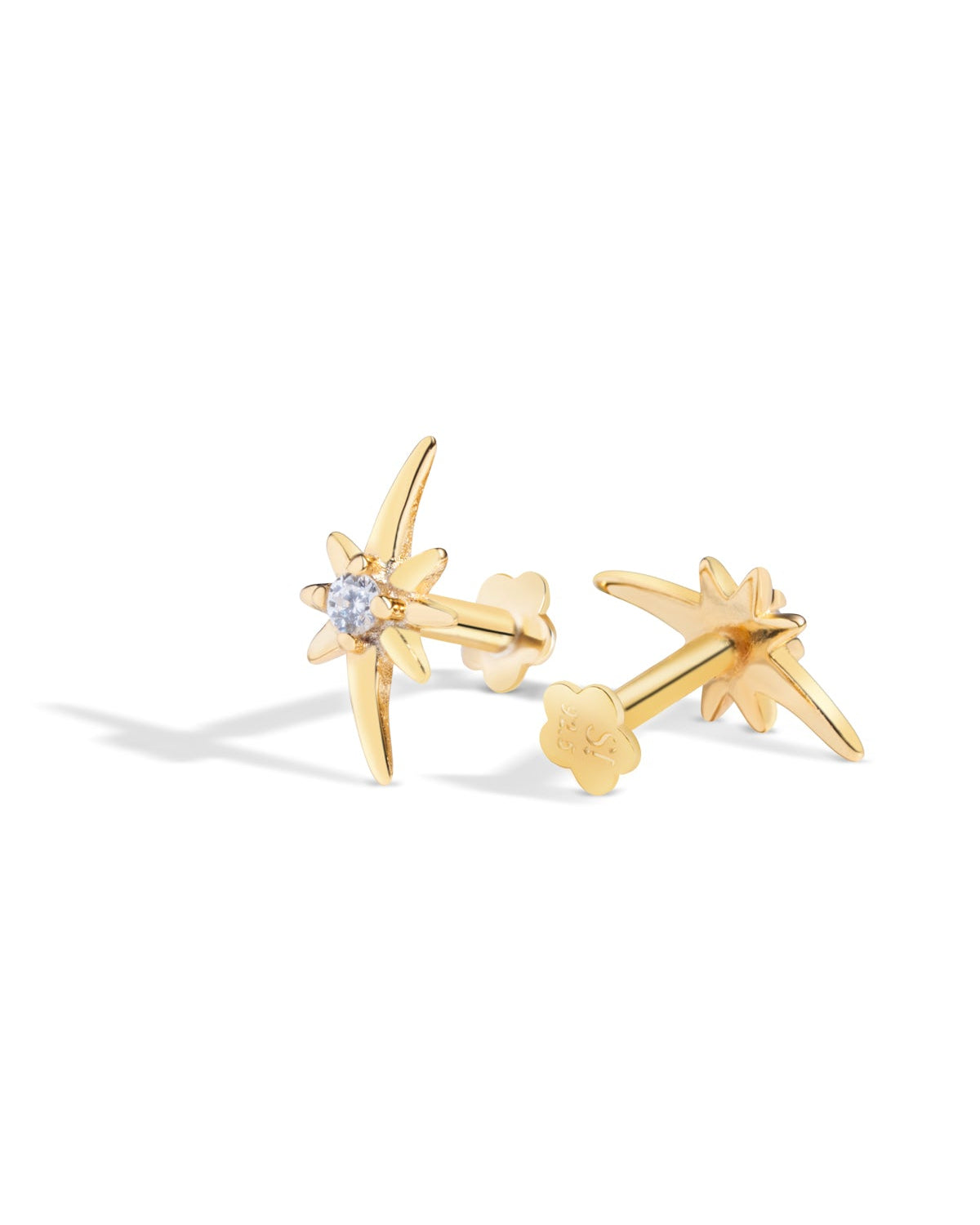 Stellar Shine Stud – 14K Gold Plated Flat Back Studs