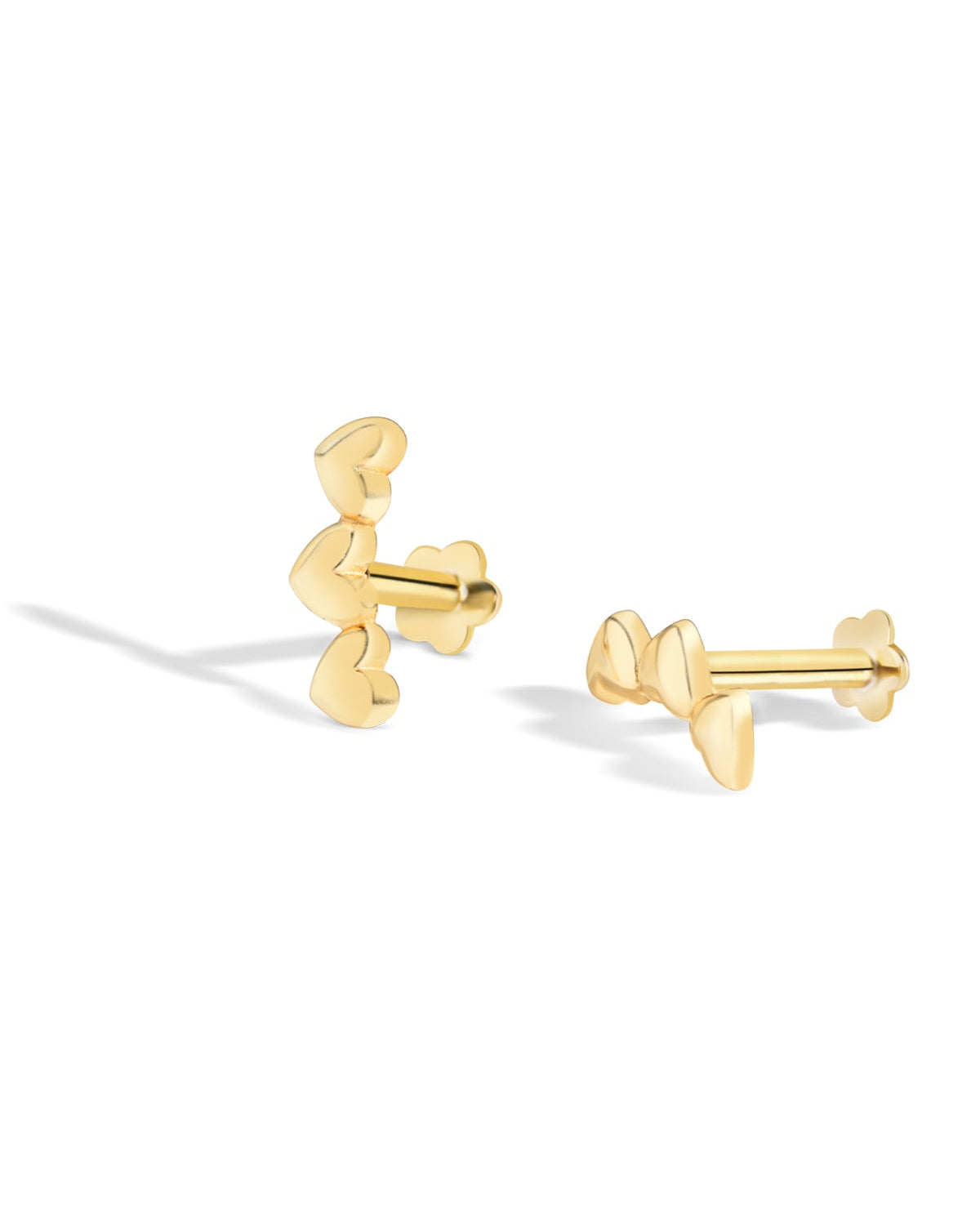 Heartline Stack – 14K Gold Plated Flat Back Studs