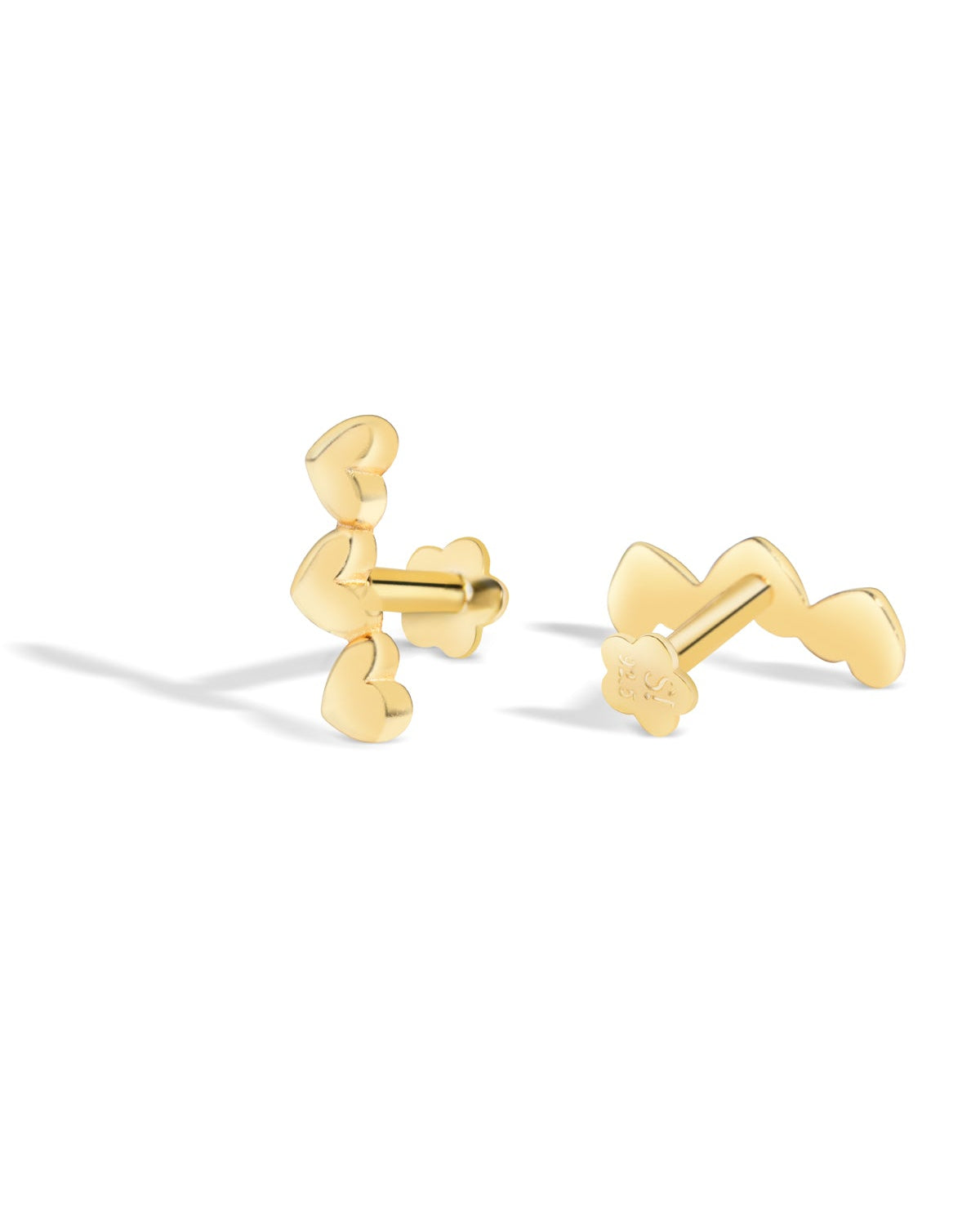 Heartline Stack – 14K Gold Plated Flat Back Studs