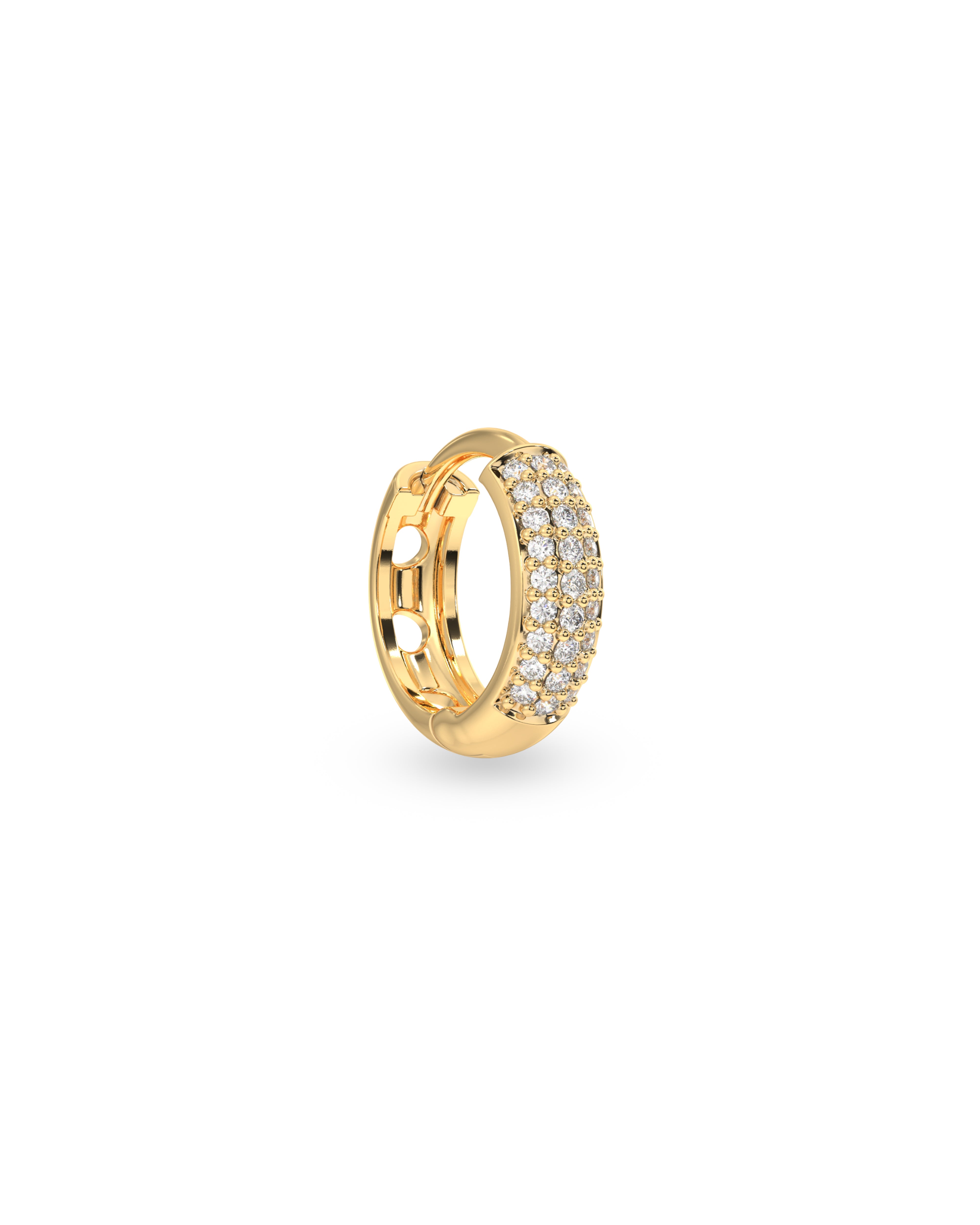 Zirconia Thick Hoops Earrings - 10MM