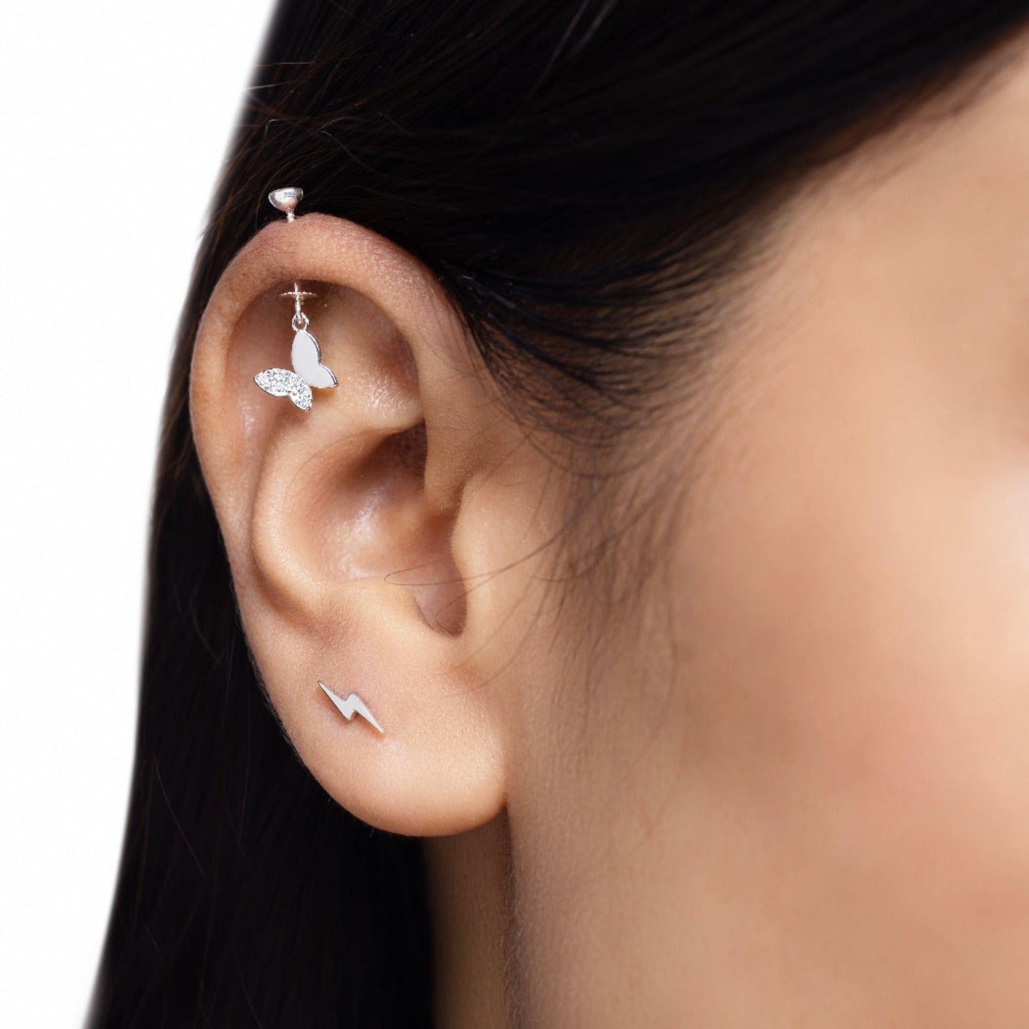 Buy Ethnic 18kt Gold Earrings Upper Ear Earrings Barbells Piercing Jewellry  India Piercing Online in India - Etsy