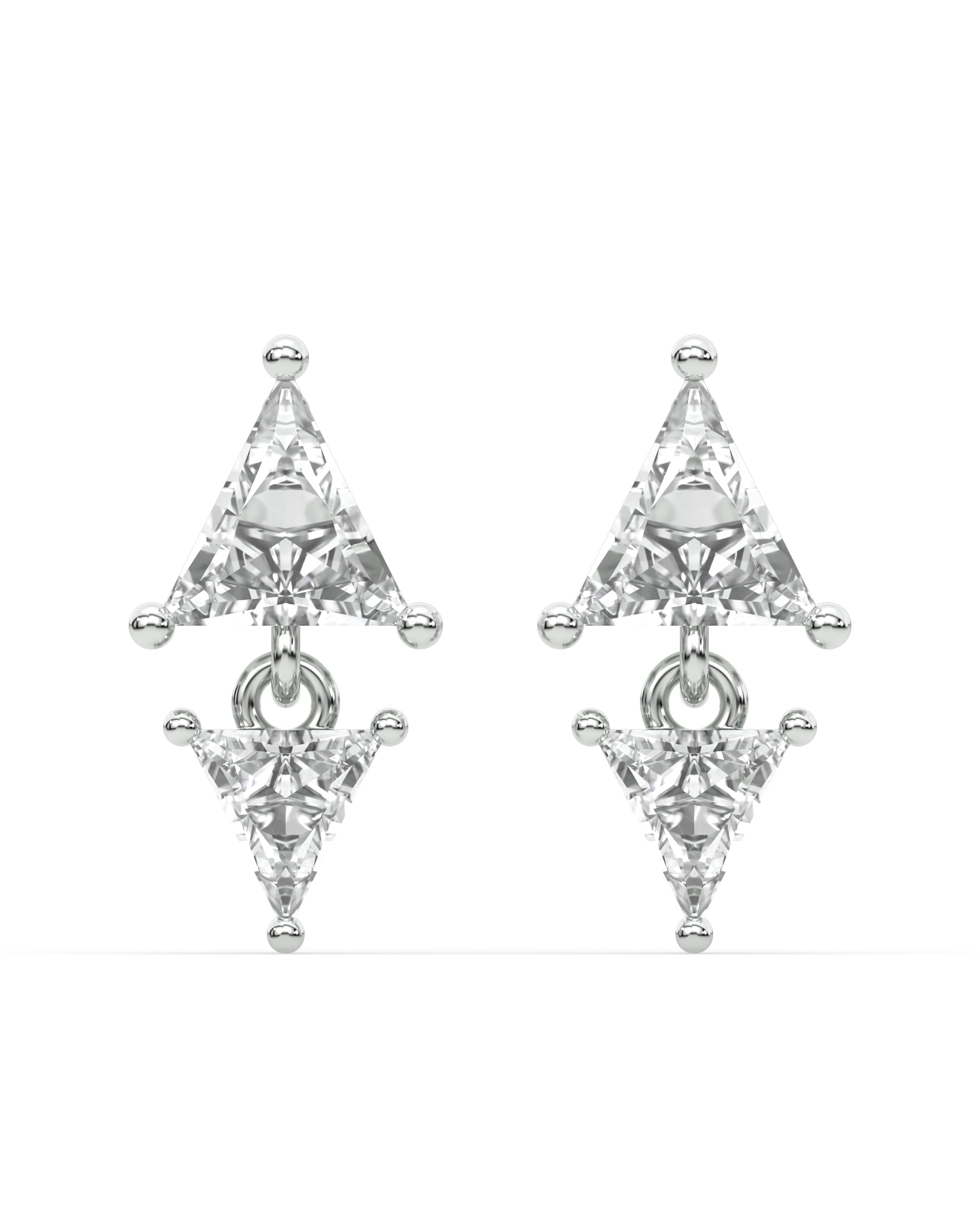 Inverse Triangle Solitaire Stud - 18K Gold Plated