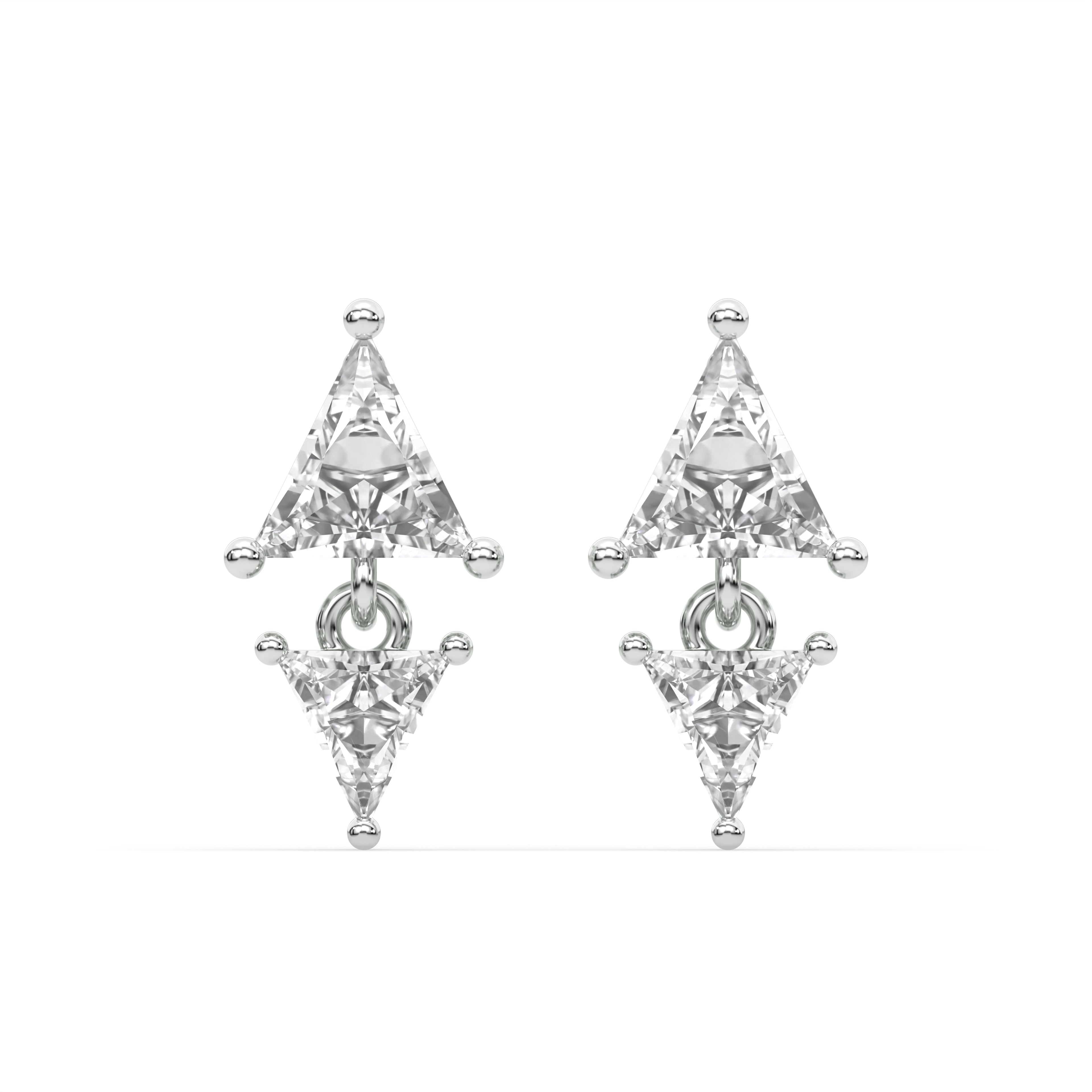 Inverse Triangle Solitaire Stud - 18K Gold Plated