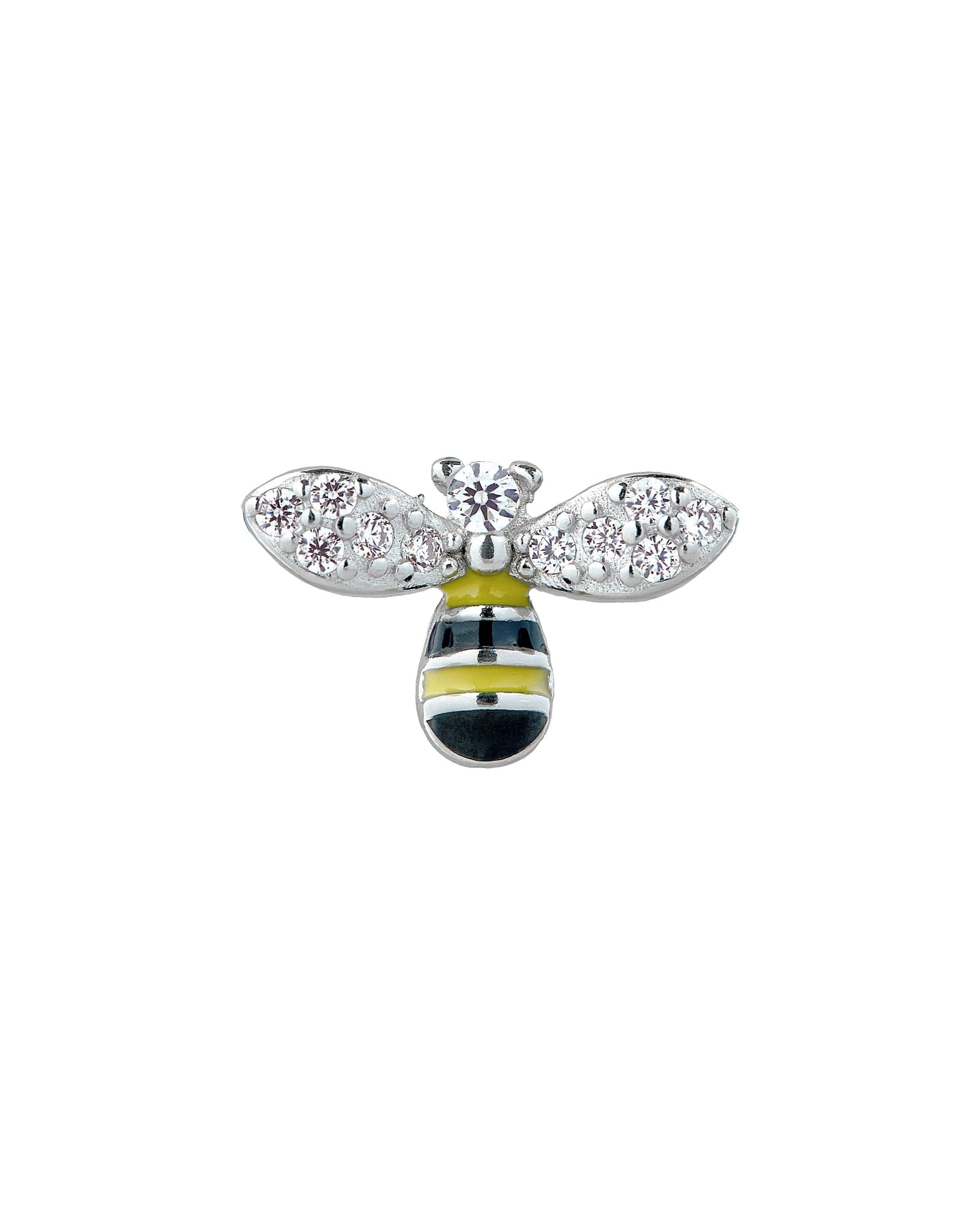 Mismatched bee and flower stud earring - Pair
