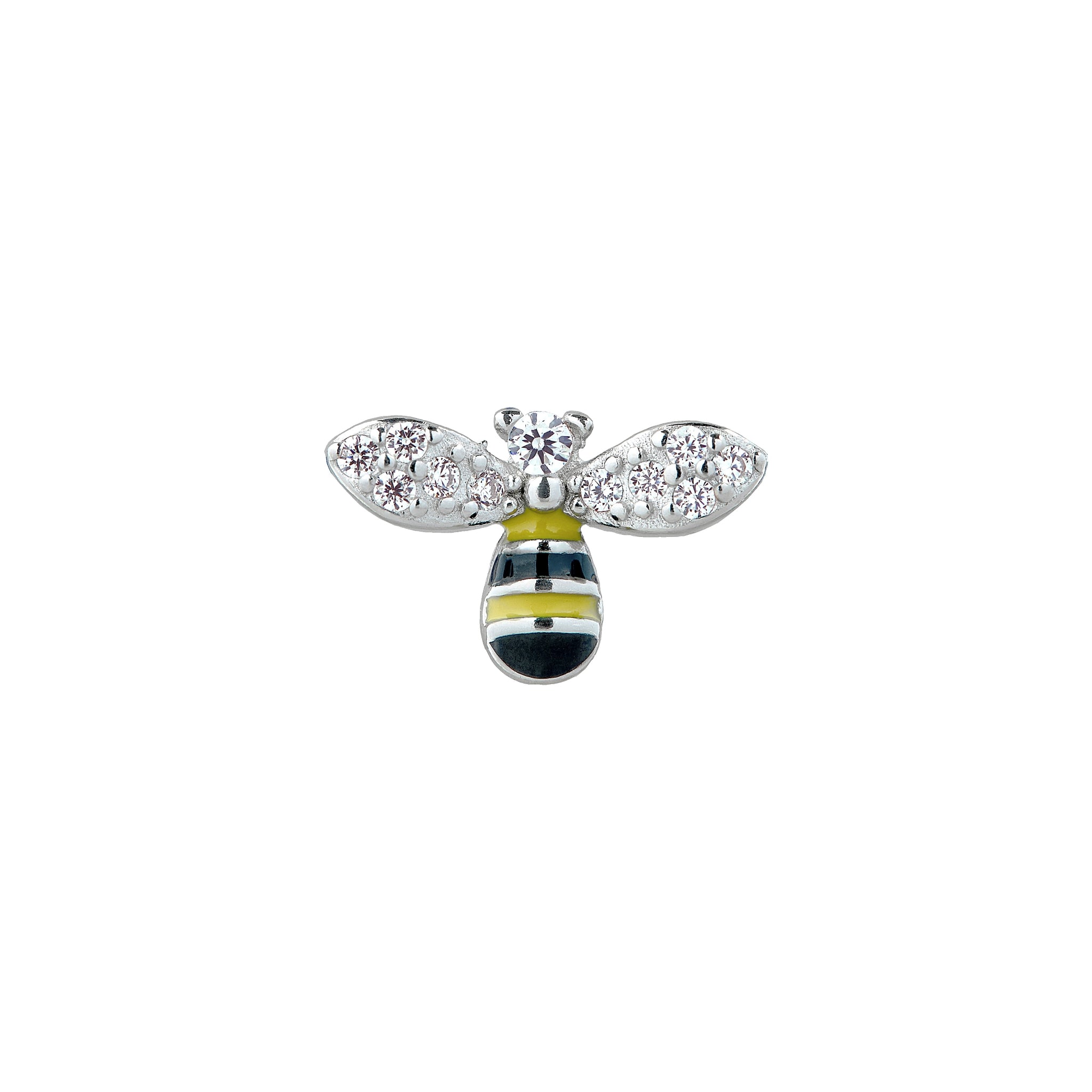 Mismatched bee and flower stud earring - Pair