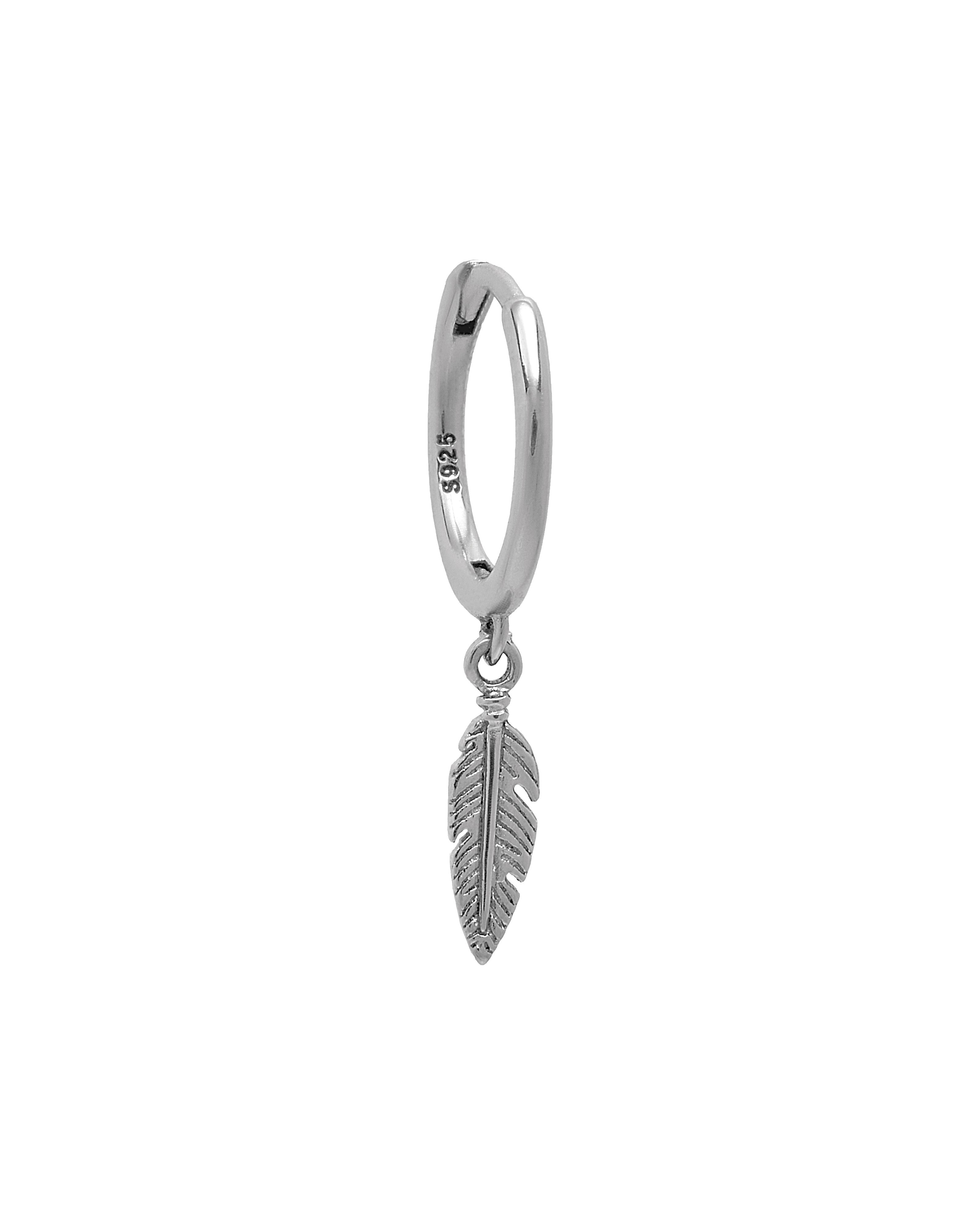 Dainty leaf charm hoop pair