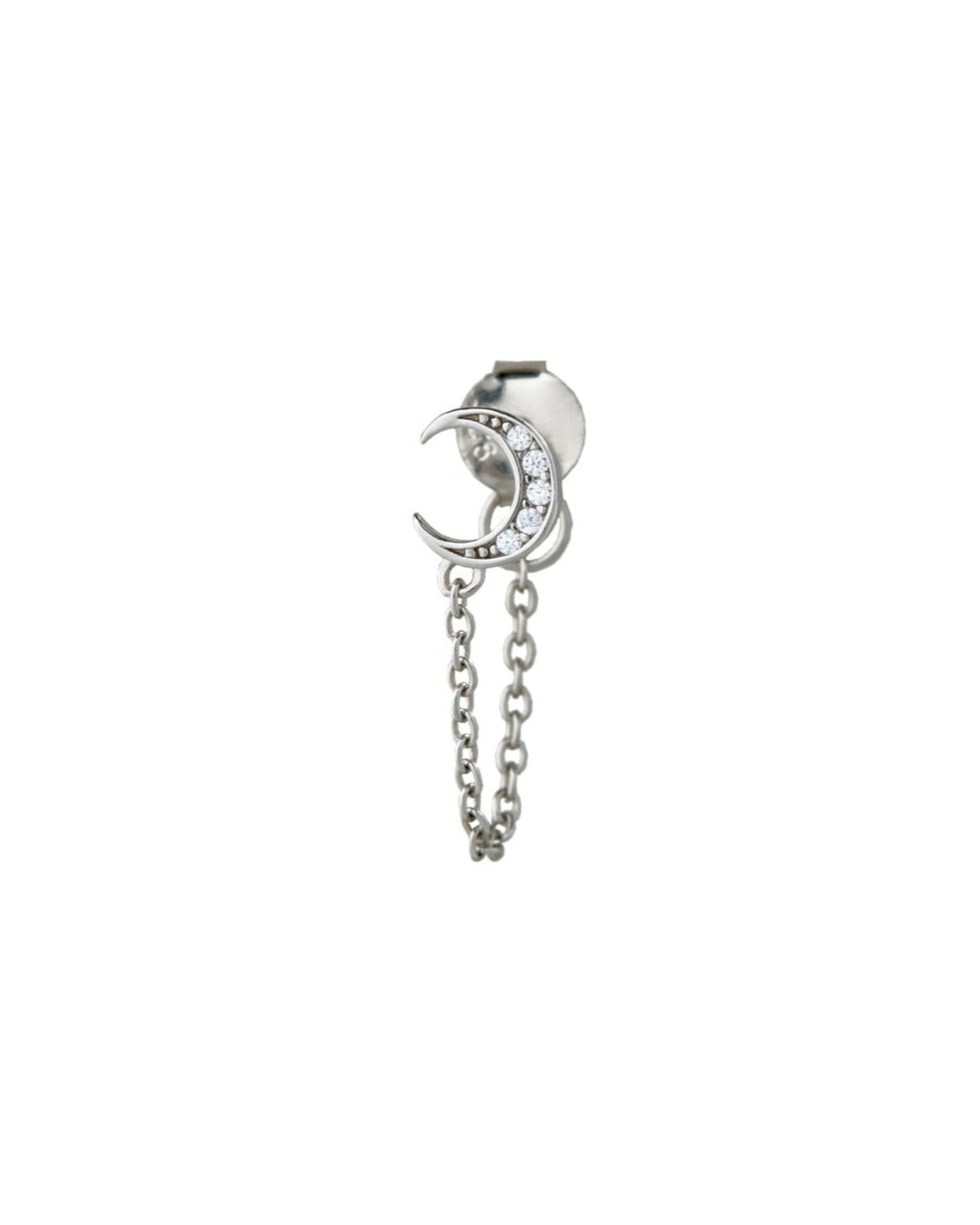 Crescent moon dangler stud set - Pair