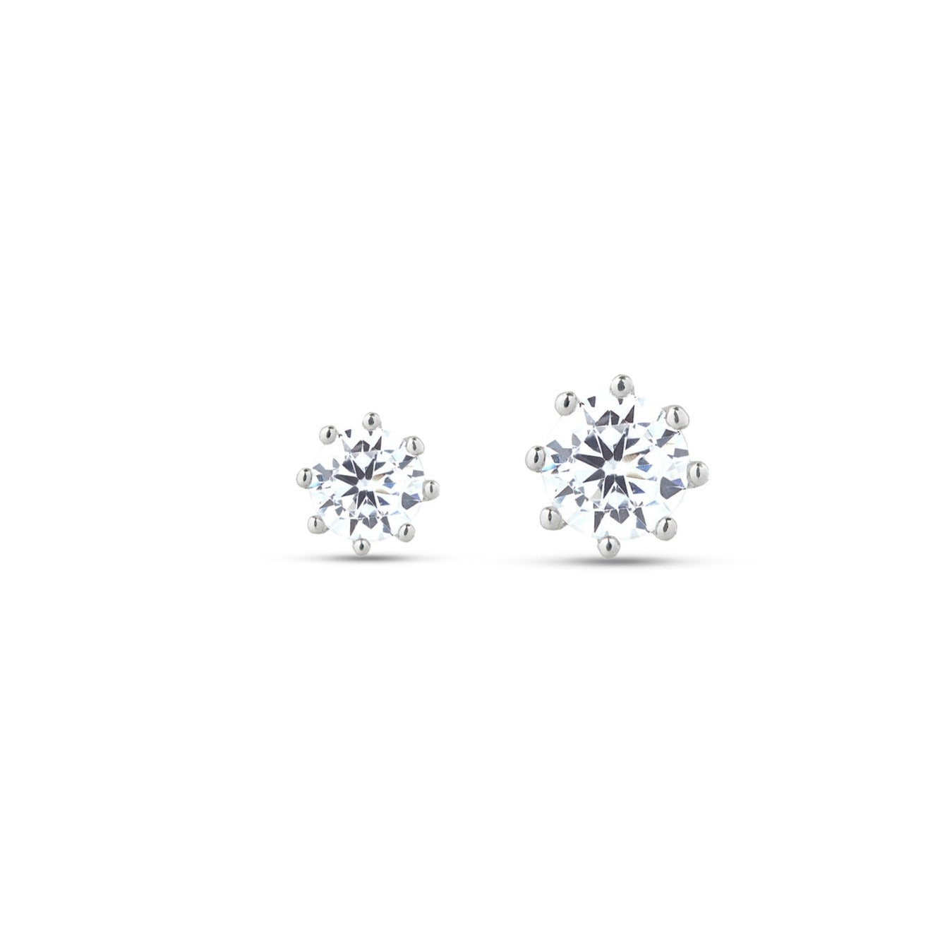 Silver claw lining stud pair